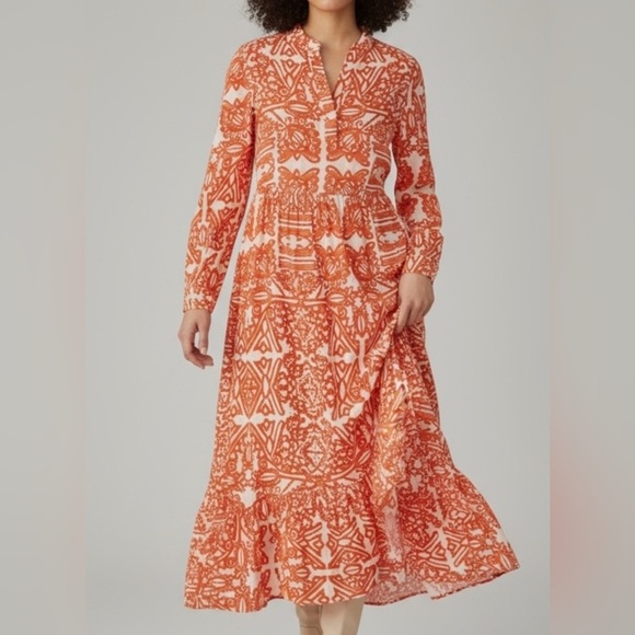 Anthropologie Dresses & Skirts - Anthropologie Orange Ruffled Tiered Sundress size M